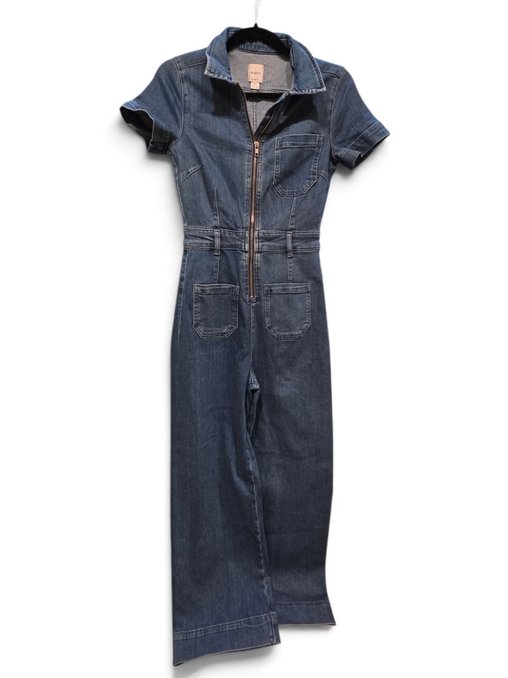 Mauve Colette Denim Zip Front Jumpsuit Size 2 NWOT